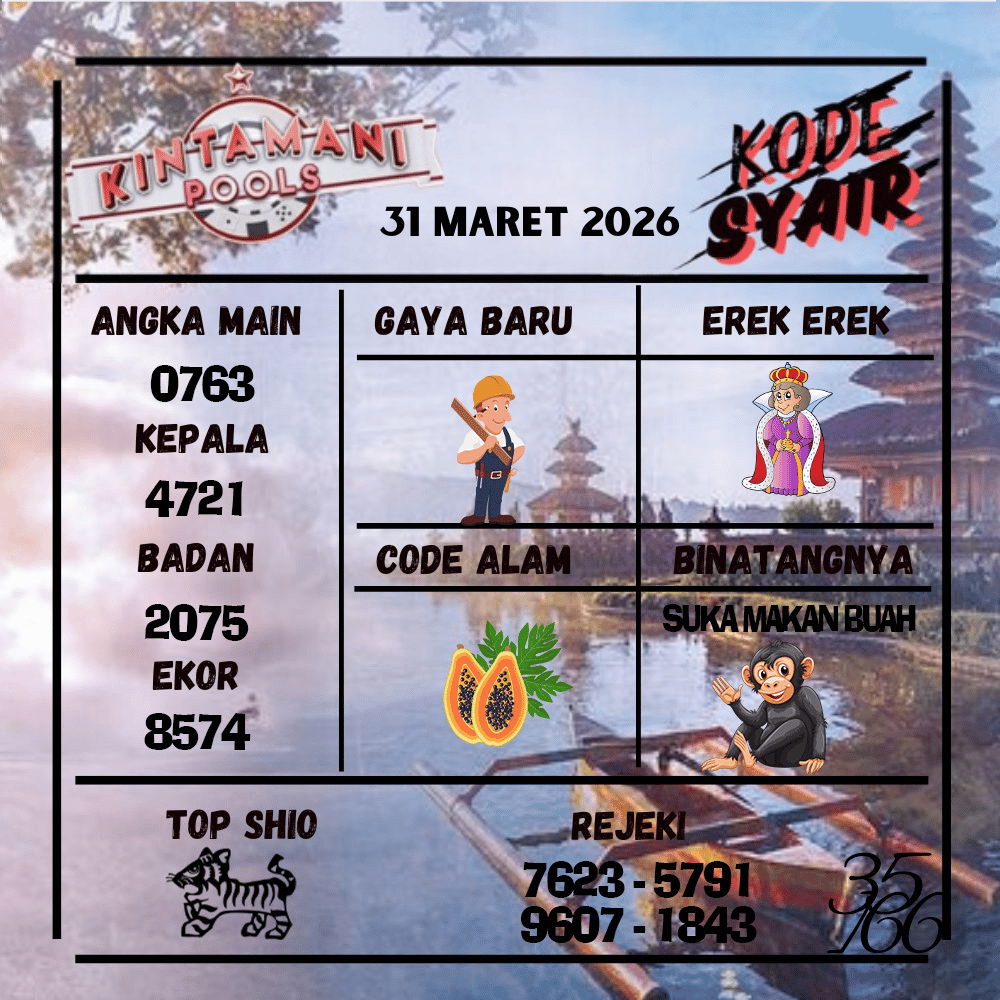 Kode Syair Kintamani Pools - Maret 2026