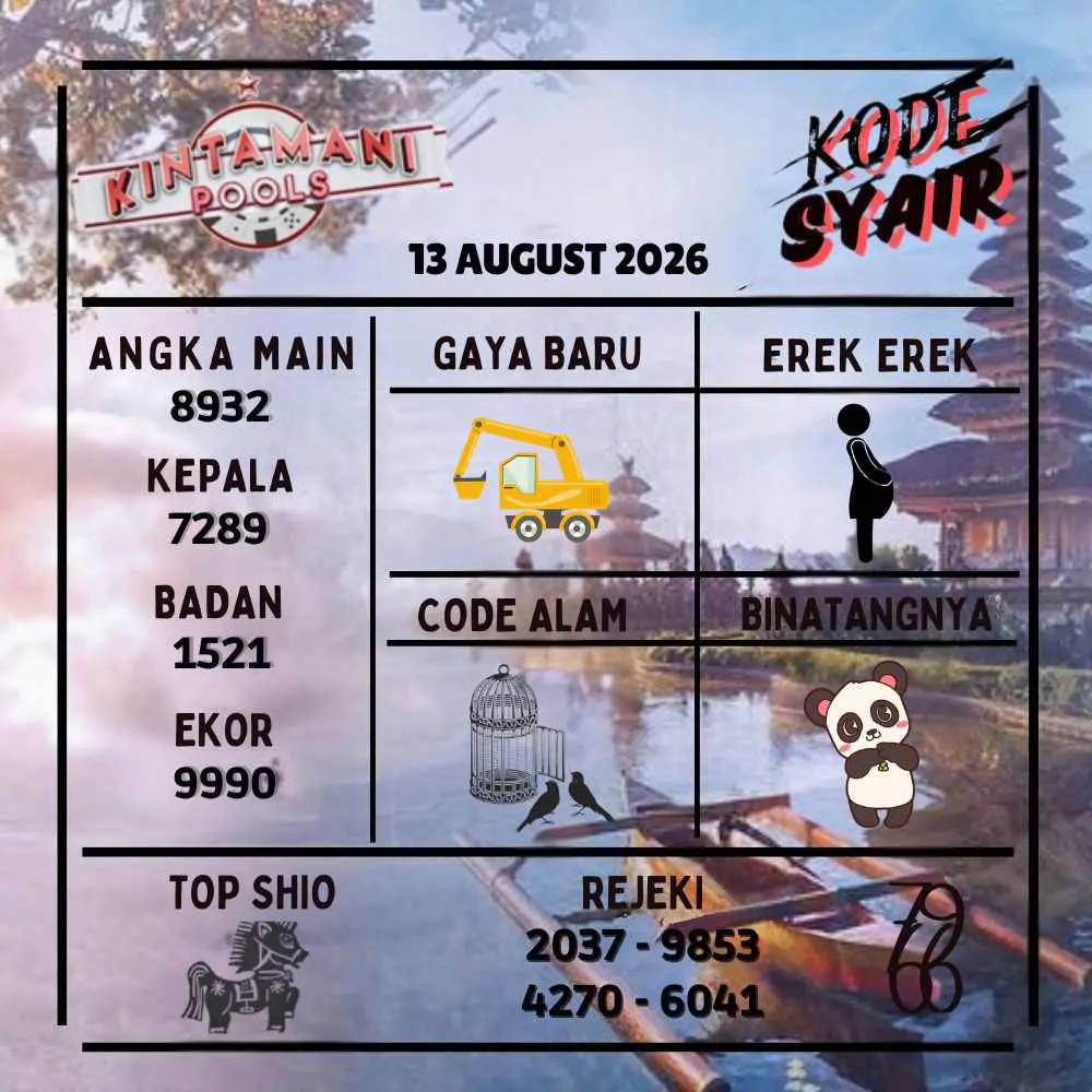 Kode Syair Kintamani Pools Agustus 2026