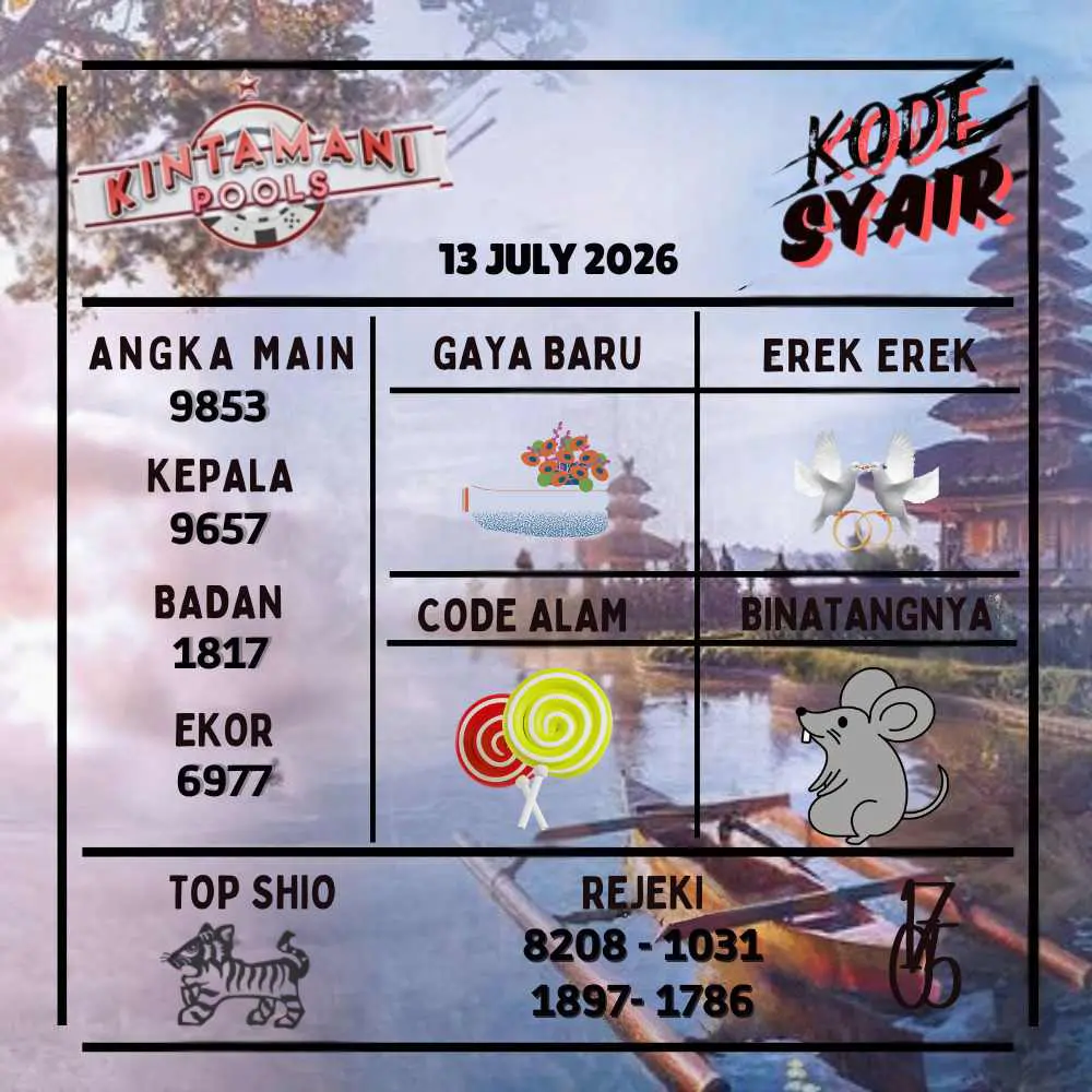Kode Syair Kintamani Pools Juli 2026
