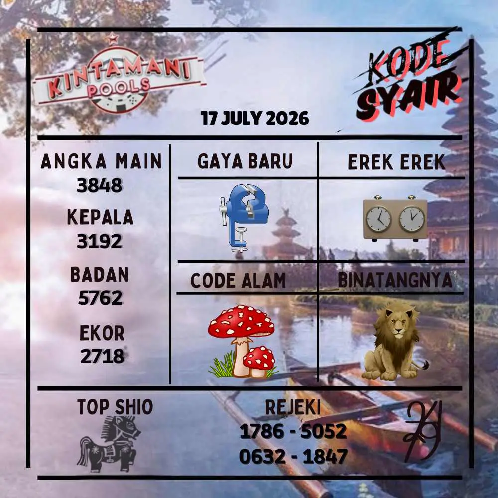 Kode Syair Kintamani Pools Juli 2026
