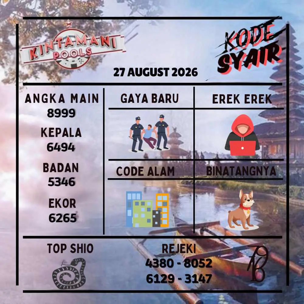 Kode Syair Kintamani Pools Agustus 2026