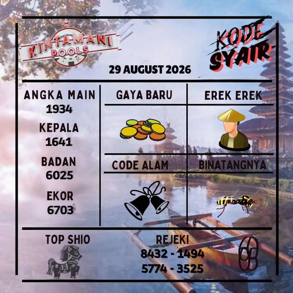 Kode Syair Kintamani Pools Agustus 2026