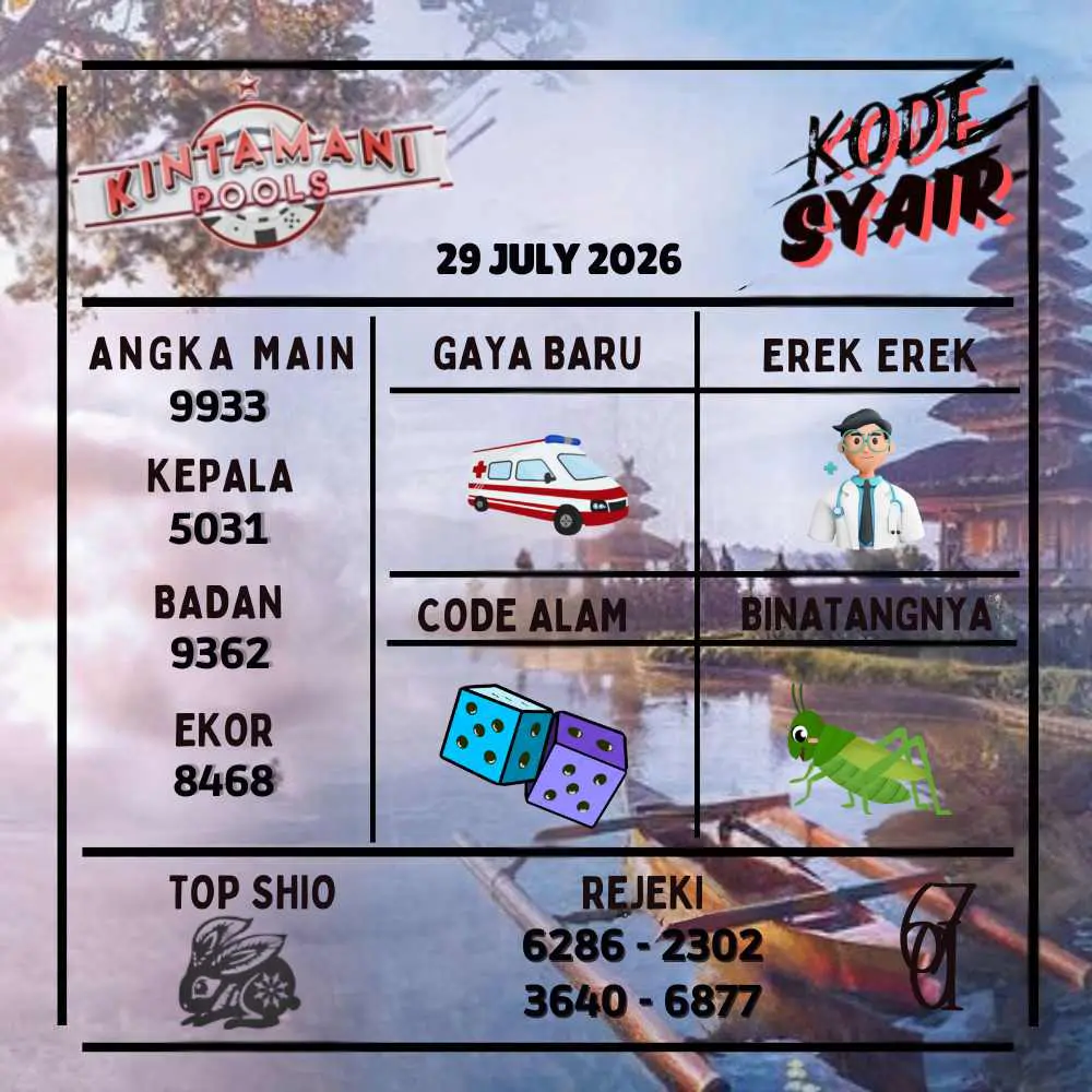 Kode Syair Kintamani Pools Juli 2026
