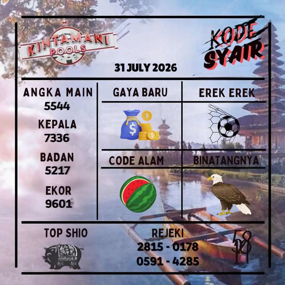 Kode Syair Kintamani Pools Juli 2026
