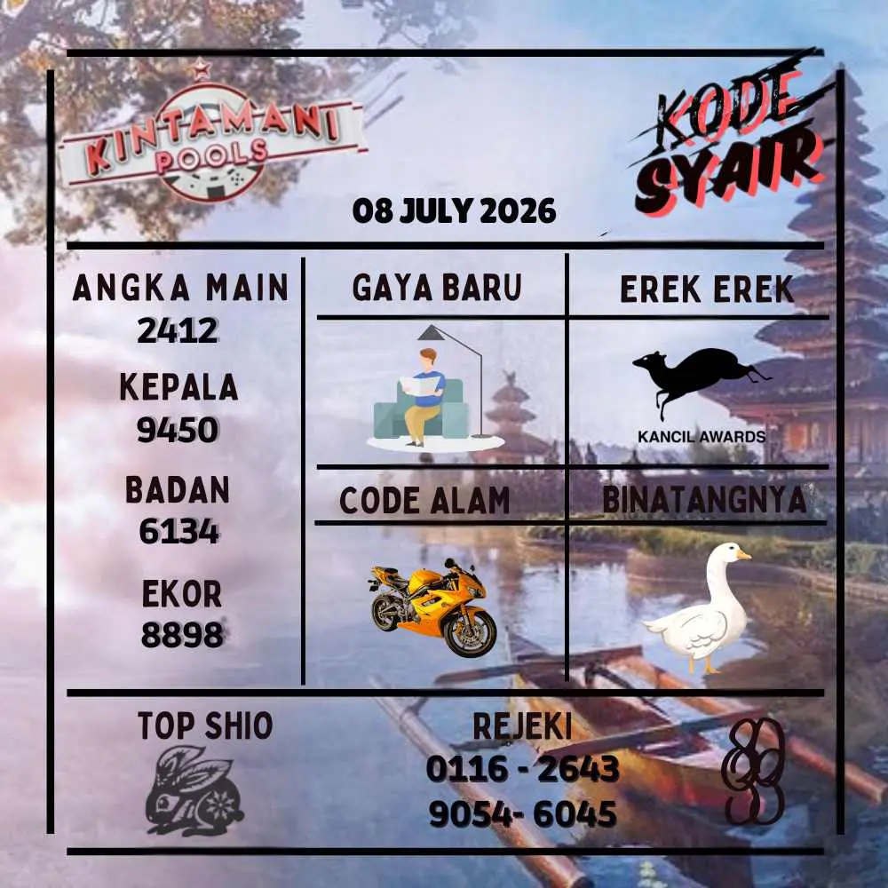 Kode Syair Kintamani Pools Juli 2026
