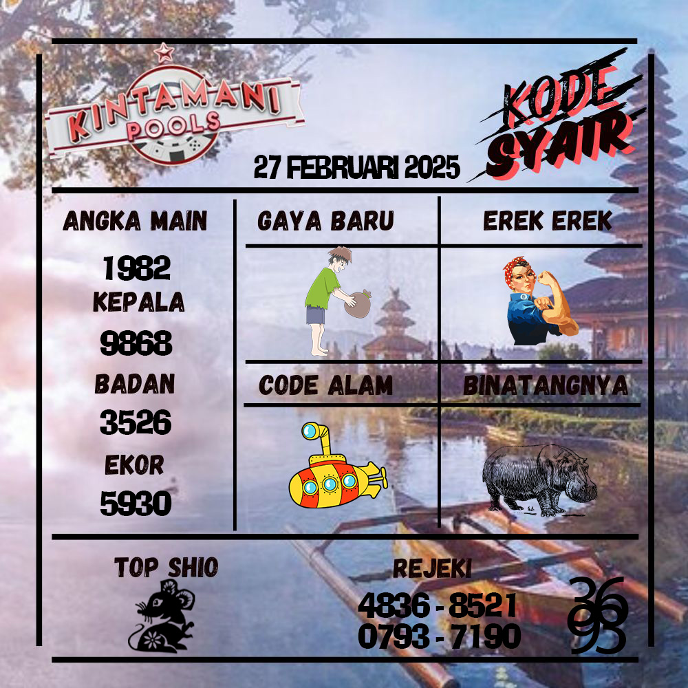 Kode Syair Kintamani Pools - Februari  Pools
